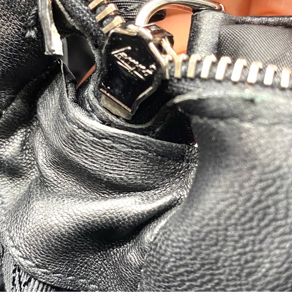 PRADA TESSUTO GAUFRE BLACK LEATHER NYLON TOTE CROSSBODY SATCHEL LOGO ZIP LARGE - Picture 10 of 11